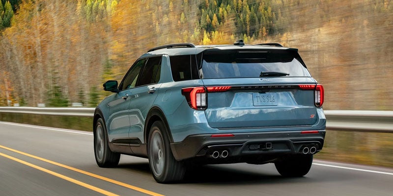 2026 Ford Explorer rear view with cargo space and fold-flat seats in Benton AR