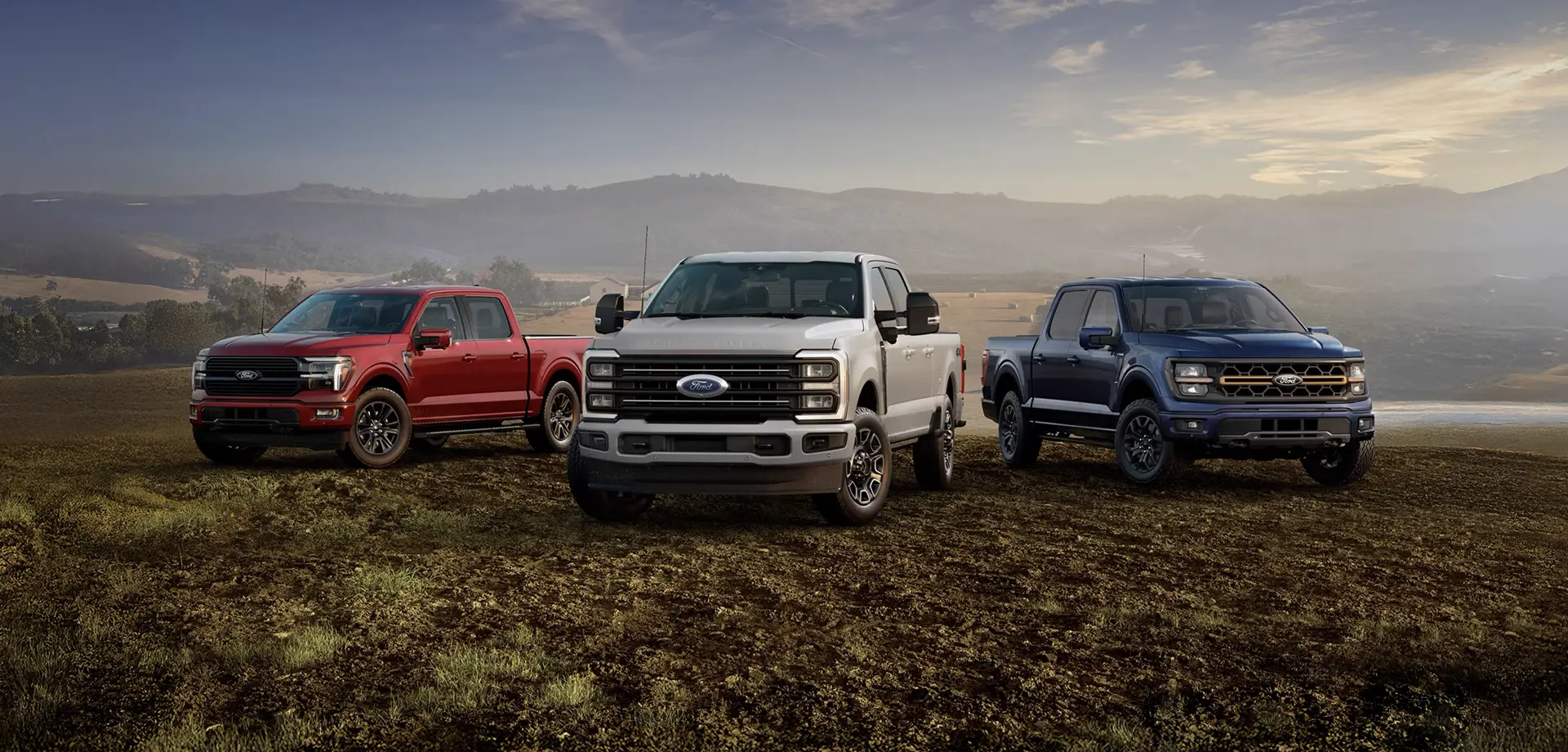 Ford F-Series trucks lineup outdoors